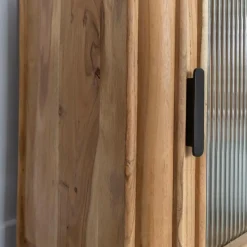 Colonne<Made in Meubles Colonne en bois d'acacia et marbre Emyr