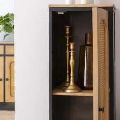 Colonne|Armoire<Made in Meubles Colonne en bois de manguier et cannage Ezra