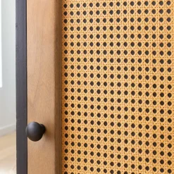 Colonne|Armoire<Made in Meubles Colonne en bois de manguier et cannage Ezra