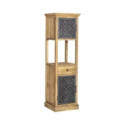 Colonne<Made in Meubles Colonne en bois de manguier 2 portes Sahara