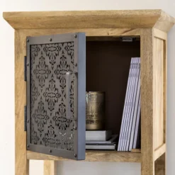 Colonne<Made in Meubles Colonne en bois de manguier 2 portes Sahara
