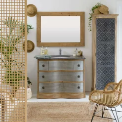 Colonne<Made in Meubles Colonne en bois de manguier Sahara