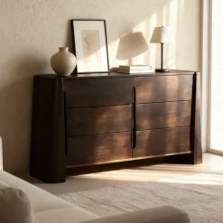 Commode|Meuble De Rangement<Made in Meubles Commode en bois de manguier foncé Liriel