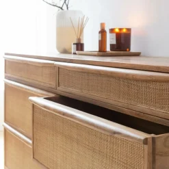 Commode<Made in Meubles Commode en bois de manguier et cannage Rim