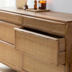 Commode<Made in Meubles Commode en bois de manguier et cannage Rim