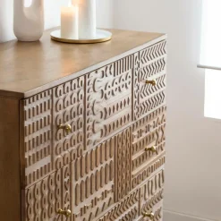 Commode<Made in Meubles Commode en bois de manguier sculpté Léopold