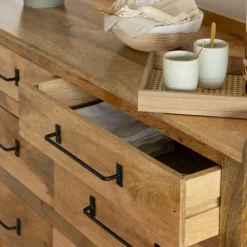 Commode<Made in Meubles Commode en bois de manguier 6 tiroirs Dolly