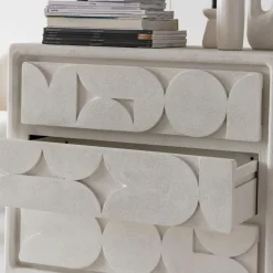 Commode<Made in Meubles Commode en bois effet béton blanc Danaé