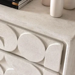 Commode<Made in Meubles Commode en bois effet béton blanc Danaé