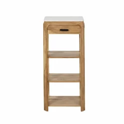 Table Console<Made in Meubles Console avec tiroir en bois d'acacia et marbre Emyr