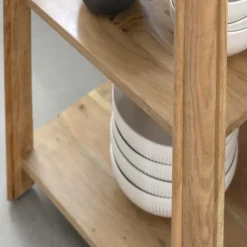 Table Console<Made in Meubles Console avec tiroir en bois d'acacia et marbre Emyr