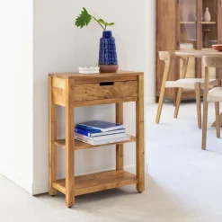 Table Console<Made in Meubles Console avec tiroir en bois d'acacia Orane