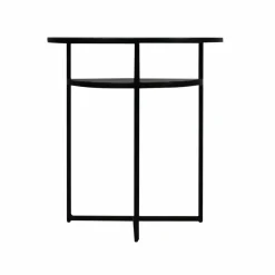 Table Console<Made in Meubles Console demi-lune en marbre blanc et métal Marceau