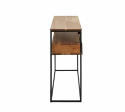 Table Console<Made in Meubles Console en bois d'acacia et métal Etienne