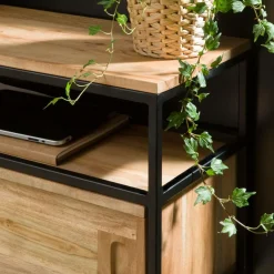 Table Console<Made in Meubles Console en bois d'acacia et métal Montréal