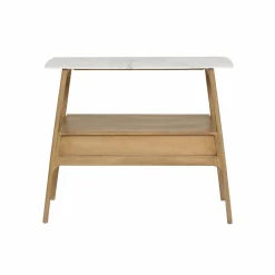 Table Console<Made in Meubles Console en bois de manguier et marbre Hari