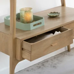 Table Console<Made in Meubles Console en bois de manguier et marbre Hari