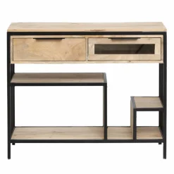 Table Console<Made in Meubles Console en bois de manguier et métal Héloïse