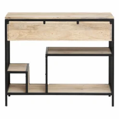 Table Console<Made in Meubles Console en bois de manguier et métal Héloïse