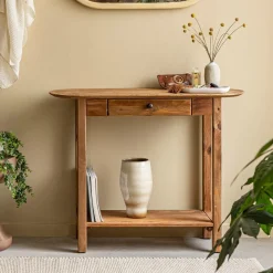 Table Console<Made in Meubles Console en bois de pin recyclé Blaise