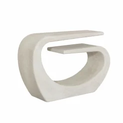 Table Console<Made in Meubles Console en bois effet béton blanc Danaé