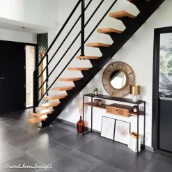 Table Console<Made in Meubles Console en bois et métal Ortense