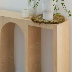 Table Console<Made in Meubles Console en chêne massif clair Octave