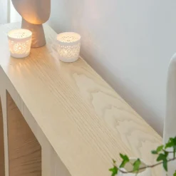 Table Console<Made in Meubles Console en chêne massif clair Octave