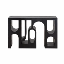 Table Console<Made in Meubles Console en chêne massif noir Octave