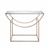 Table Console<Made in Meubles Console en métal doré et verre Léa