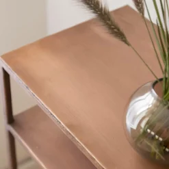 Table Console<Made in Meubles Console en métal effet cuivre Lima