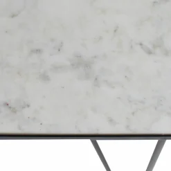 Table Console<Made in Meubles Console pieds compas en marbre blanc et métal Marceau