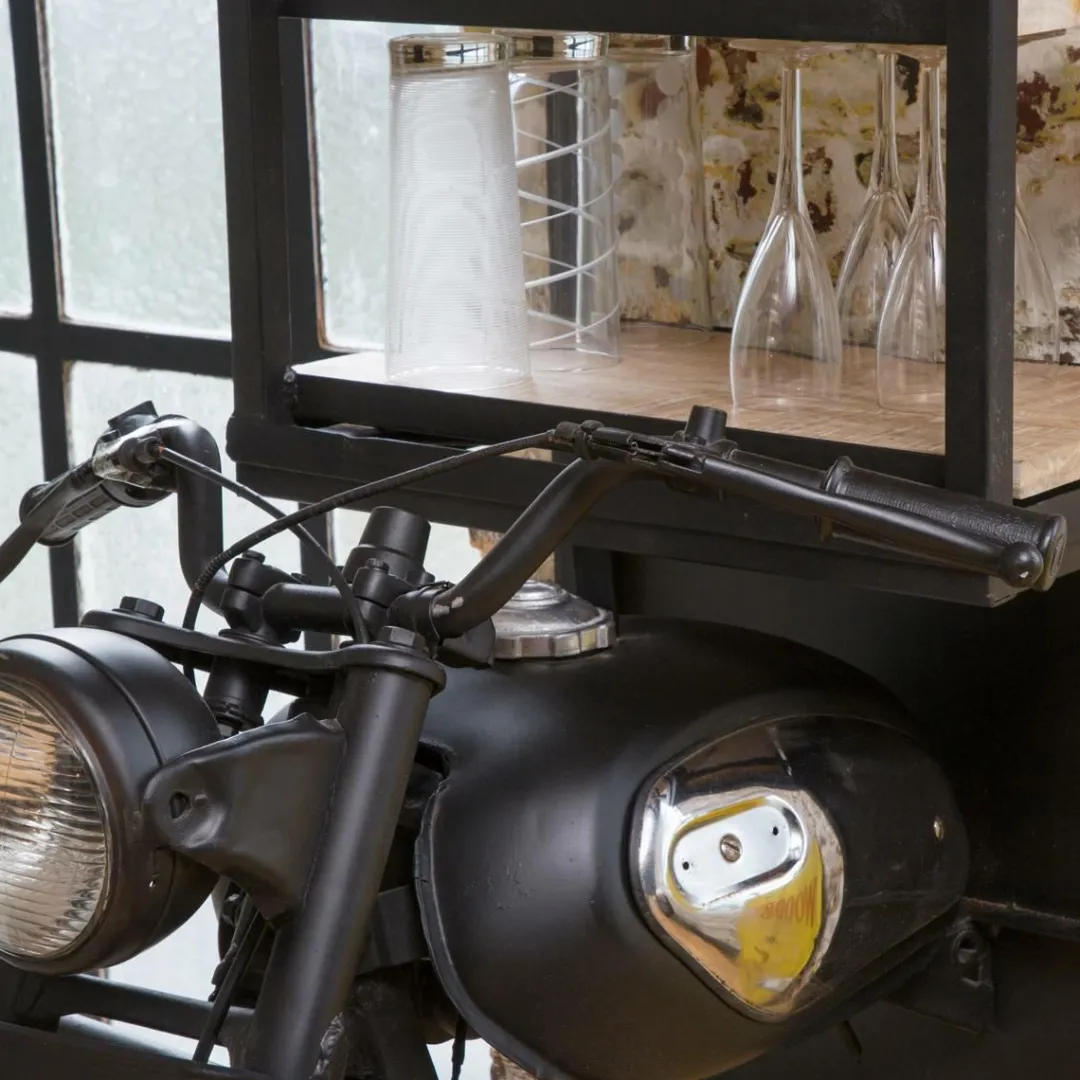 Etagère<Made in Meubles Etagère avant de moto en métal noir Tata