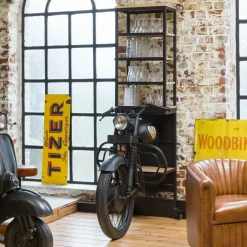 Etagère<Made in Meubles Etagère avant de moto en métal noir Tata