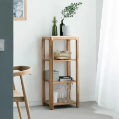 Etagère|Meuble De Rangement<Made in Meubles Etagère carrée en bois d'acacia et marbre Emyr