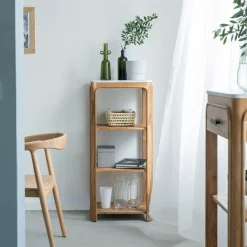 Etagère|Meuble De Rangement<Made in Meubles Etagère carrée en bois d'acacia et marbre Emyr