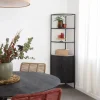 Etagère<Made in Meubles Etagère d'angle en métal et marbre Mona