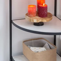 Etagère<Made in Meubles Etagère d'angle en métal et marbre Mona