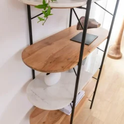 Etagère<Made in Meubles Etagère en bois d'acacia et marbre Scott