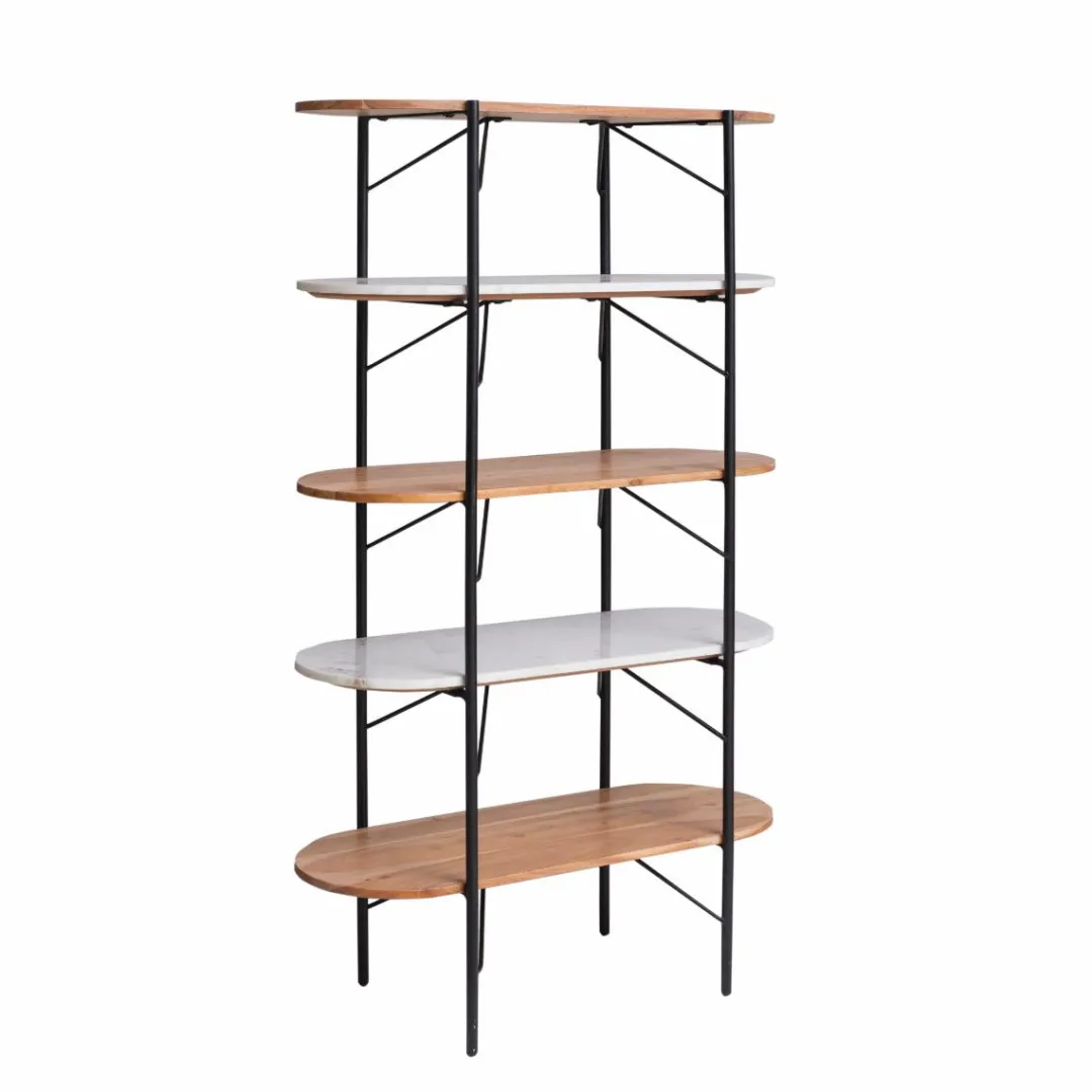 Etagère<Made in Meubles Etagère en bois d'acacia et marbre Scott