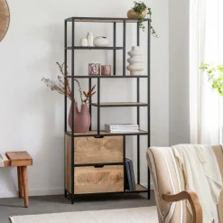 Etagère<Made in Meubles Etagère en bois de manguier et métal Maxence