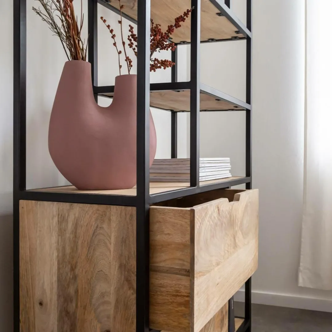 Etagère<Made in Meubles Etagère en bois de manguier et métal Maxence