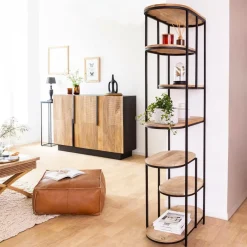 Etagère<Made in Meubles Etagère en bois de manguier et métal Owen
