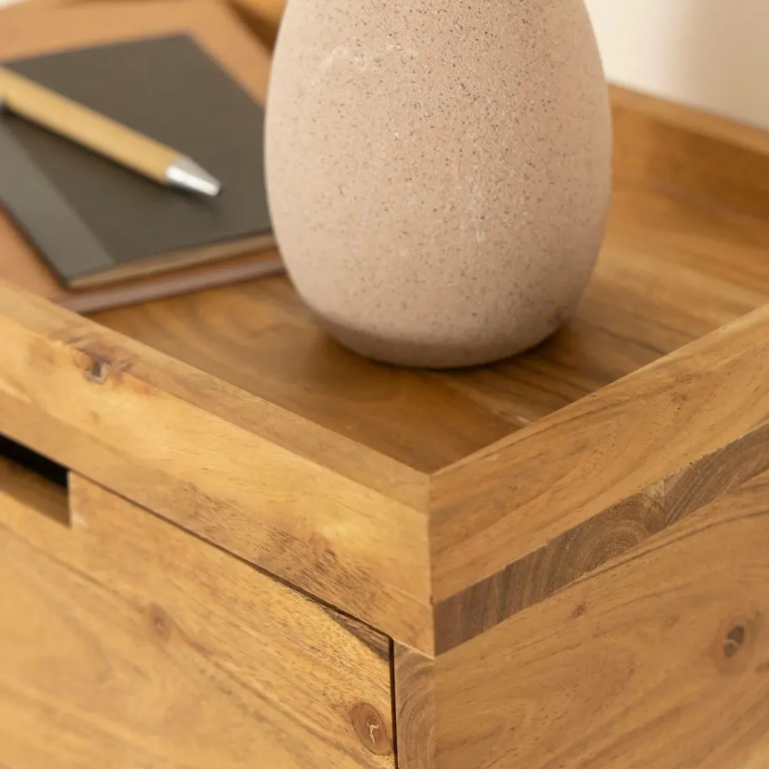 Etagère|Chevet<Made in Meubles Etagère murale carrée en bois d'acacia Orane