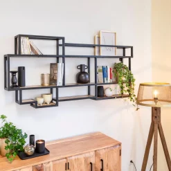 Etagère|Décoration<Made in Meubles Etagère murale en bois de manguier et métal Jacynthe