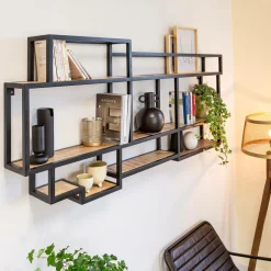 Etagère|Décoration<Made in Meubles Etagère murale en bois de manguier et métal Jacynthe