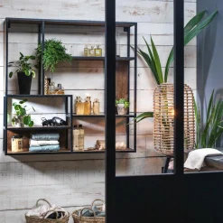 Etagère<Made in Meubles Etagère murale en métal et bois de manguier Marcel