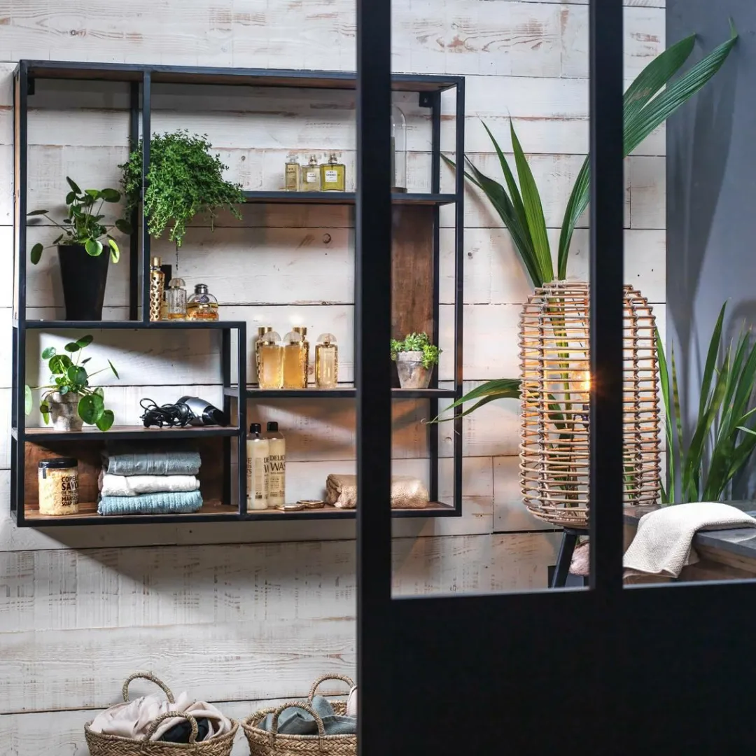 Etagère<Made in Meubles Etagère murale en métal et bois de manguier Marcel