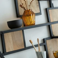 Etagère<Made in Meubles Etagère ronde en bois de manguier et métal Noam