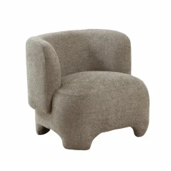 Fauteuil<Made in Meubles Fauteuil arrondi en tissu taupe Norton